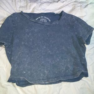 aéropostale blue cropped shirt